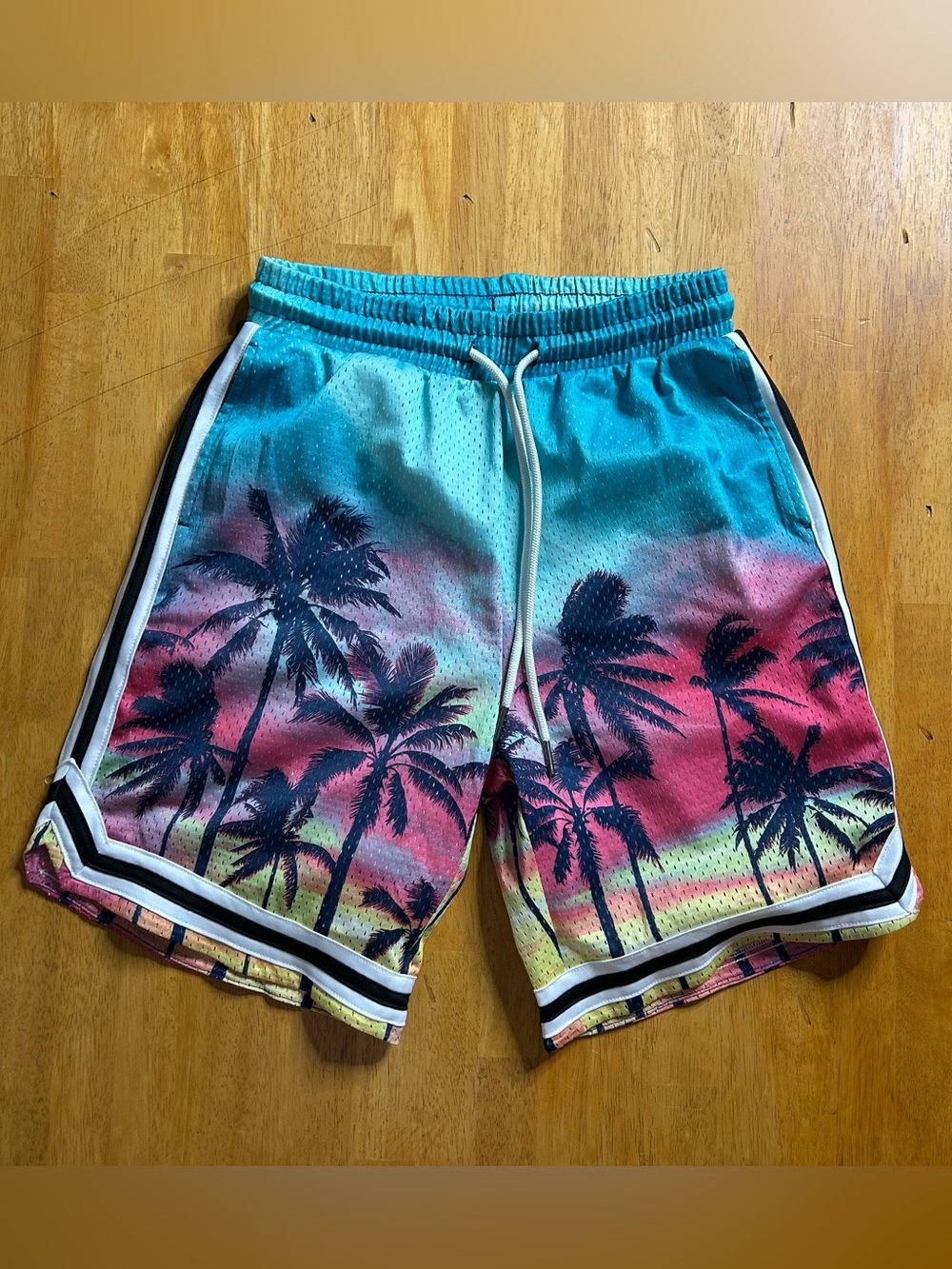 Mesh basketball style shorts